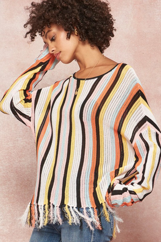 Stripes & Fringe summer sweater