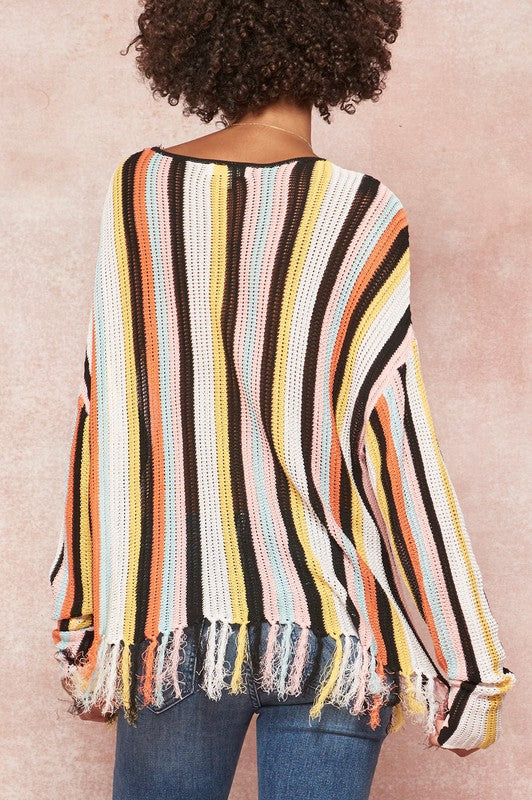 Stripes & Fringe summer sweater