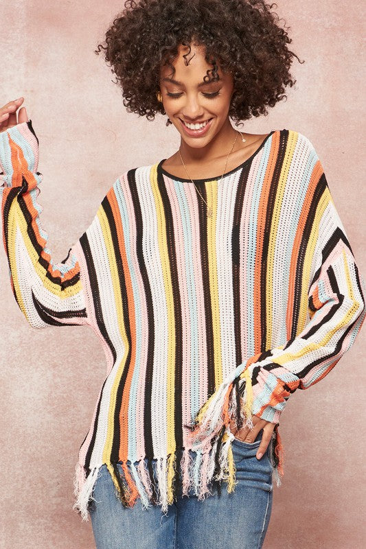 Stripes & Fringe summer sweater