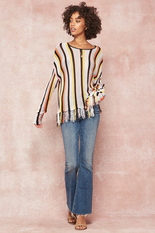 Stripes & Fringe summer sweater