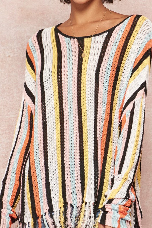Stripes & Fringe summer sweater