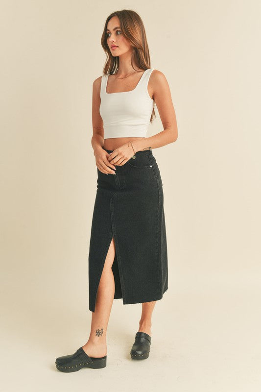 Kat denim skirt in dark wash