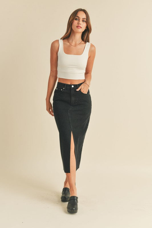 Kat denim skirt in dark wash