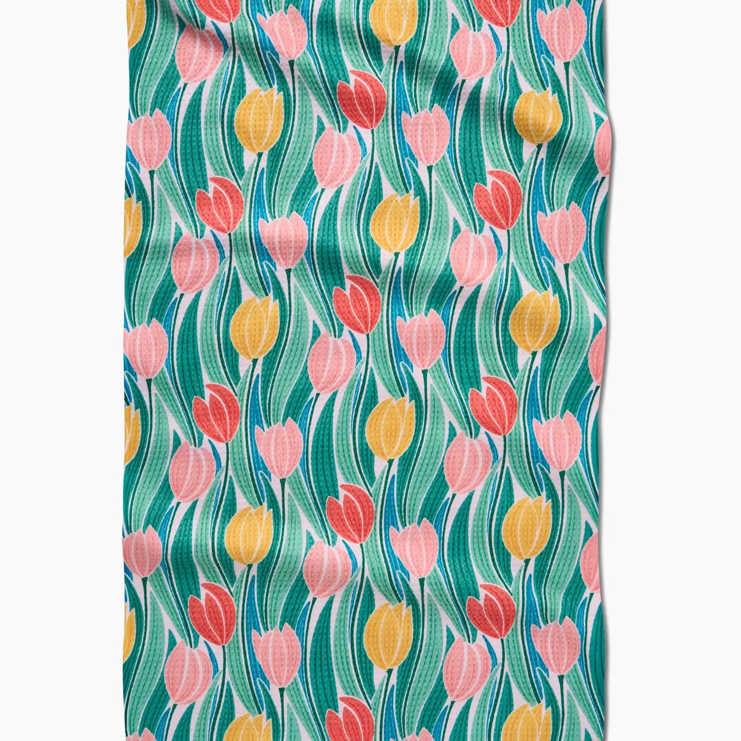 geometry tea towel -tranquil tulips