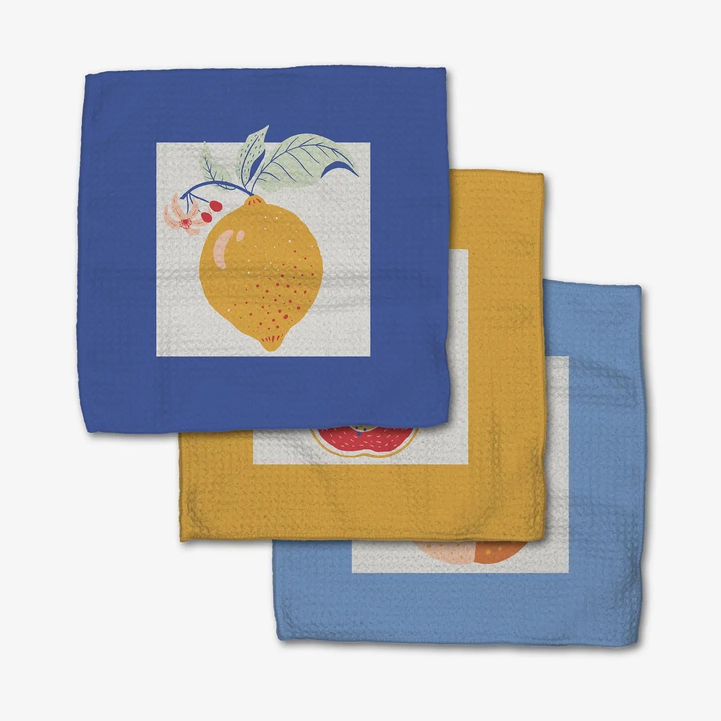geometry dishcloth set of 3 - summer fruity