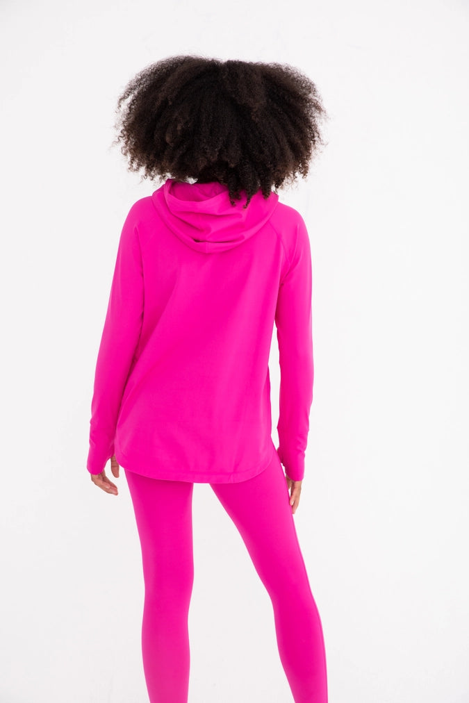 Look Alive hoodie in bright magenta