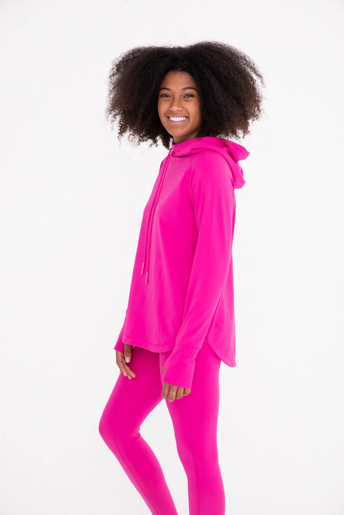 Look Alive hoodie in bright magenta