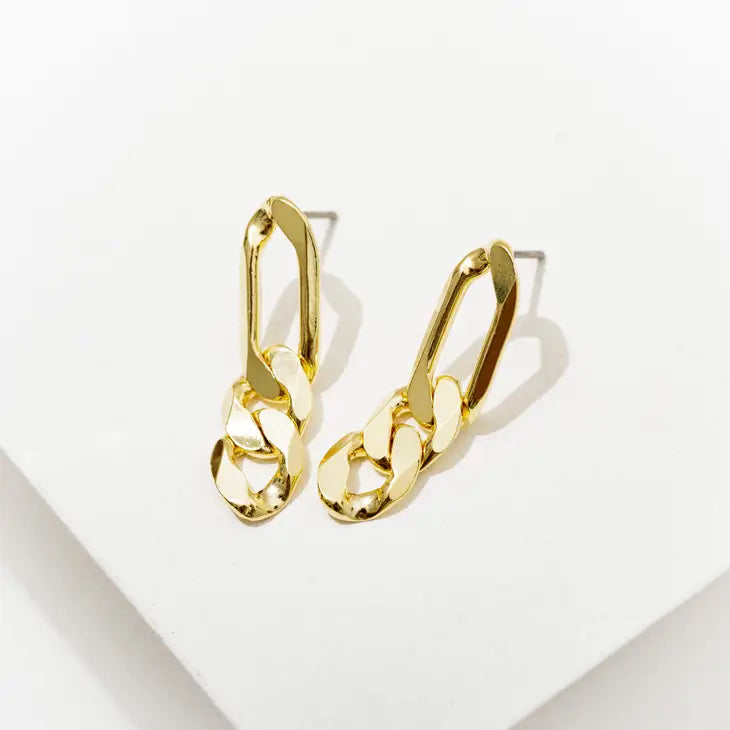 Gold chain earrings