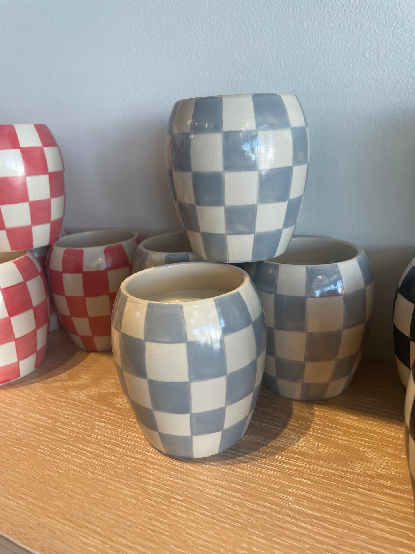 Checkmate candle - cotton & teak