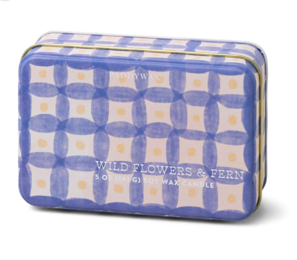Everyday printed tin candle - wildflowers & fern 5oz
