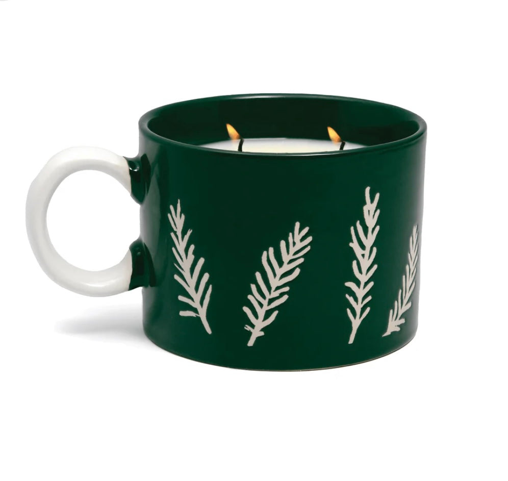 Ceramic green mug - cypress & fir 8oz