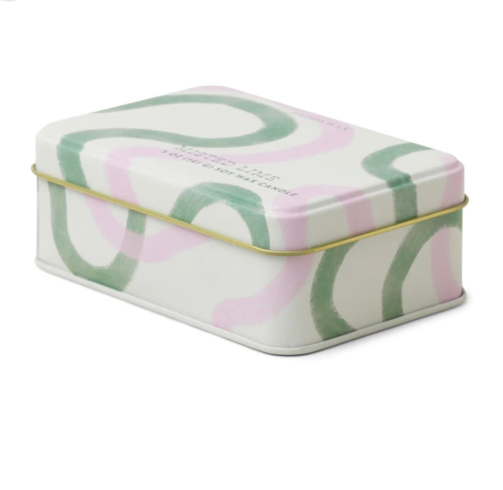 Everyday printed tin candle - misted lime