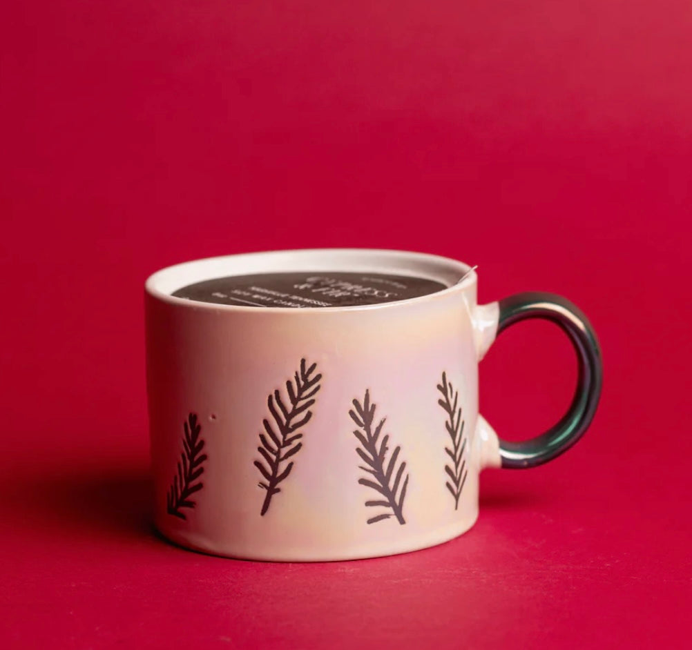Ceramic white mug - cypress & fir 8oz