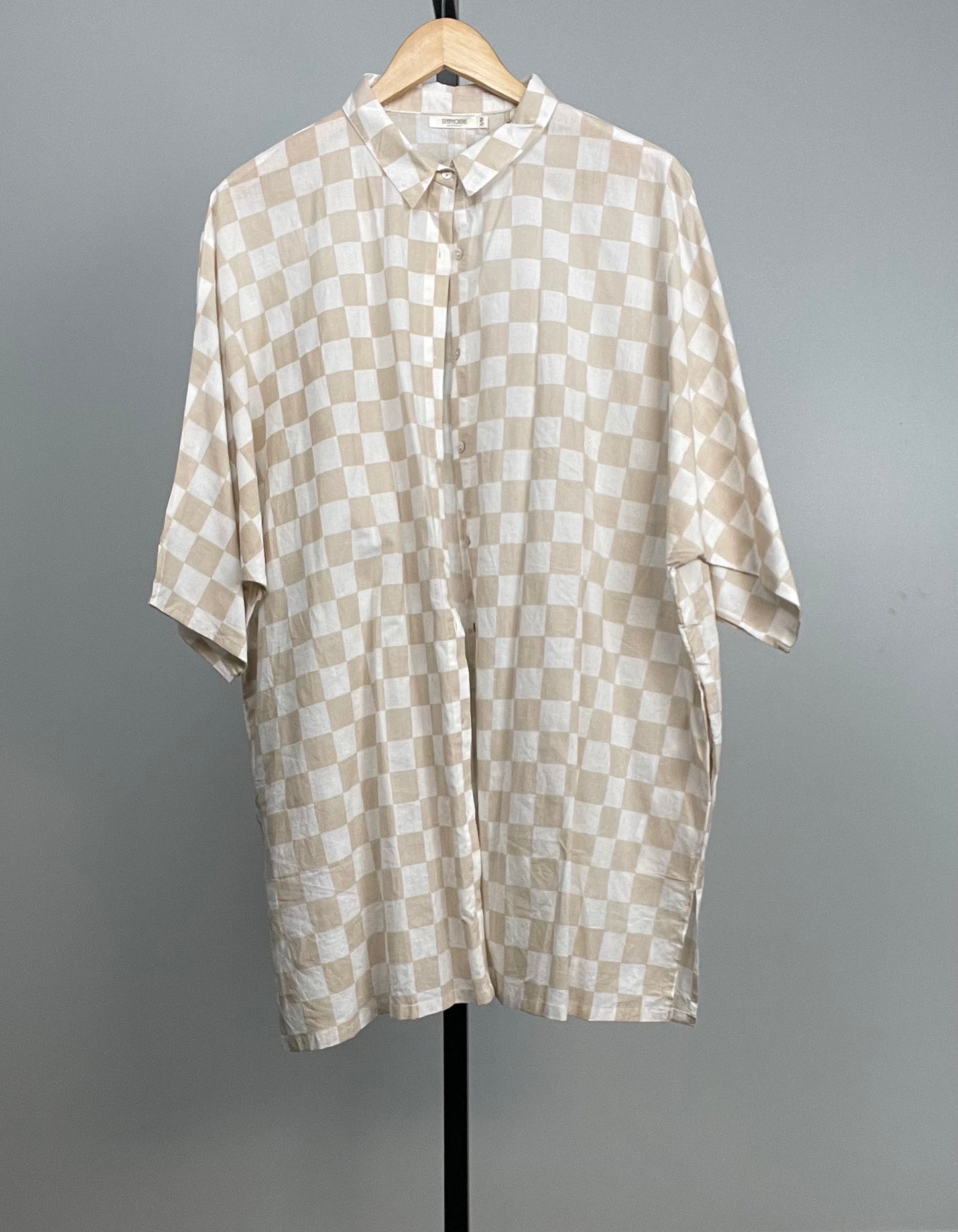 Quinn oversized checkered button up