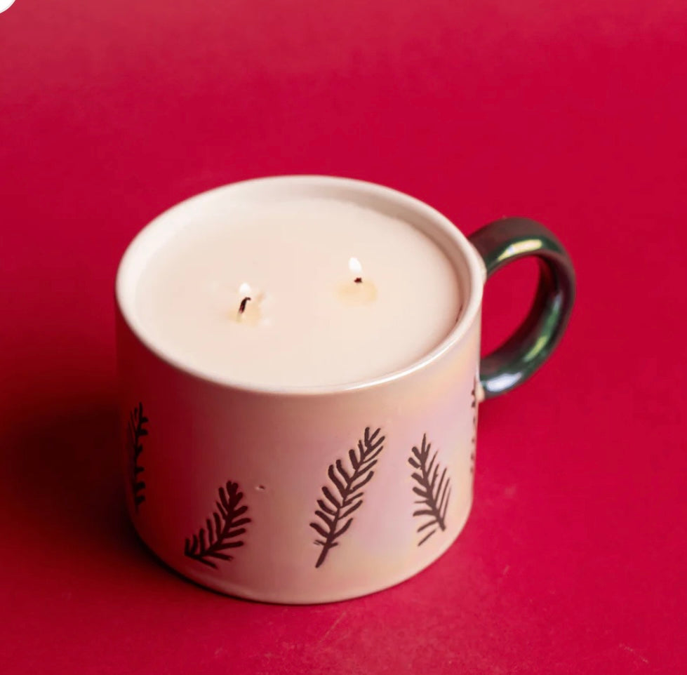 Ceramic white mug - cypress & fir 8oz
