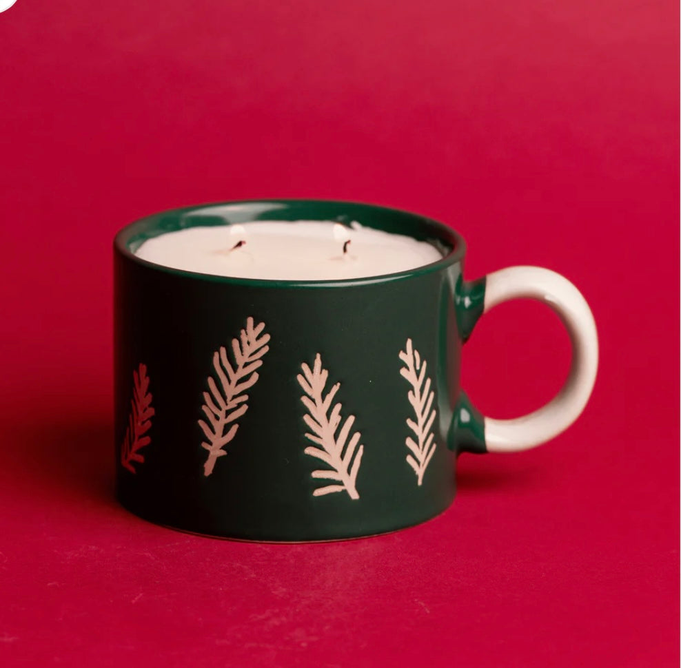 Ceramic green mug - cypress & fir 8oz