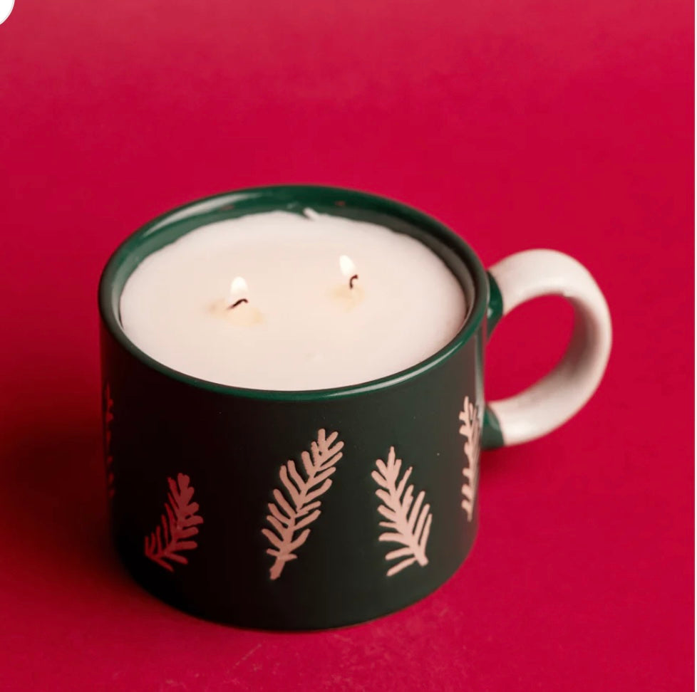 Ceramic green mug - cypress & fir 8oz