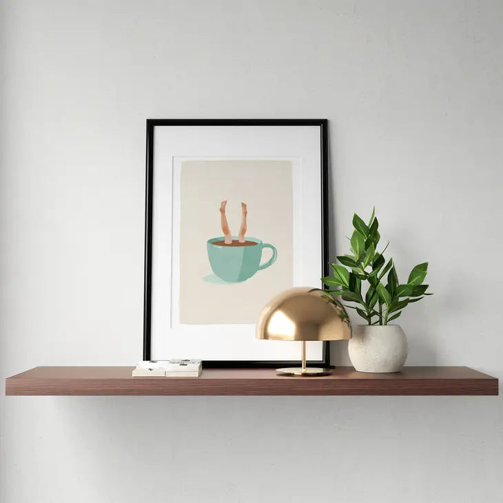 Coffee Addict - Legs Up! print by Giselle Dekel