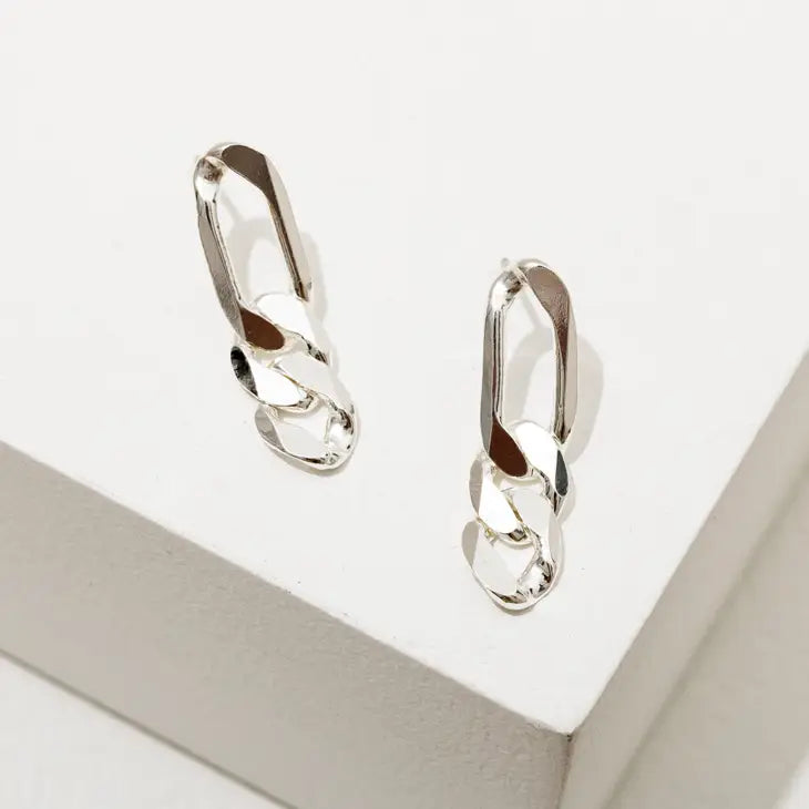 Silver chain earrings