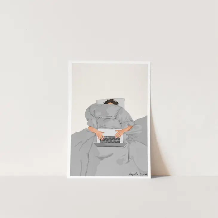 Working on the Weekend print by Giselle Dekel