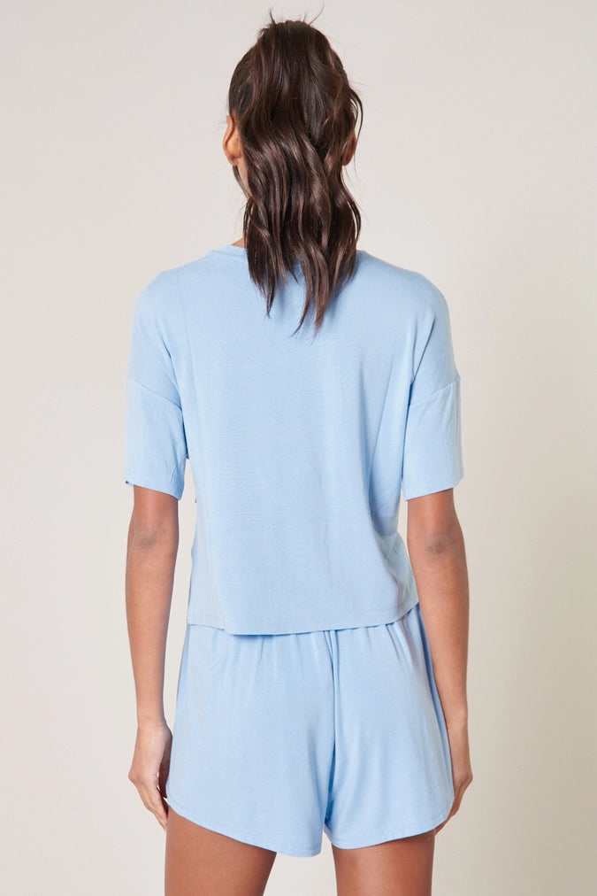 'All Day Every Day' jersey tee in light blue