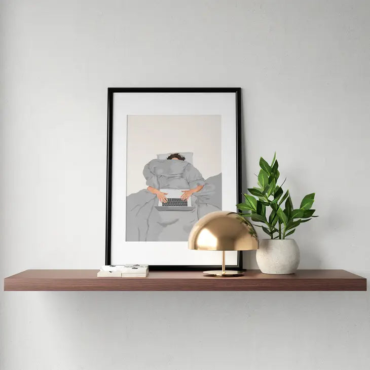 Working on the Weekend print by Giselle Dekel