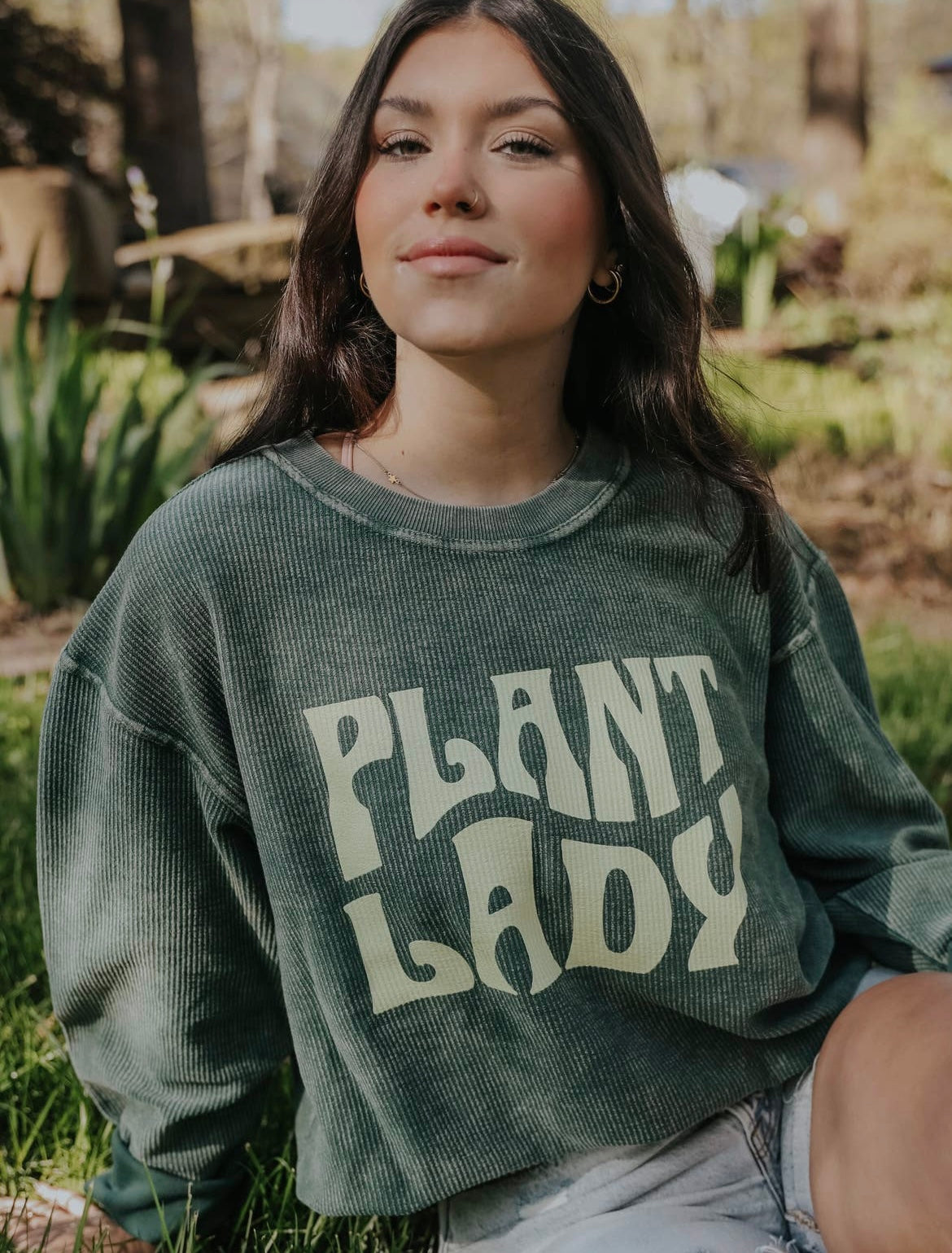 Plant Lady oversized corded sweatshirt