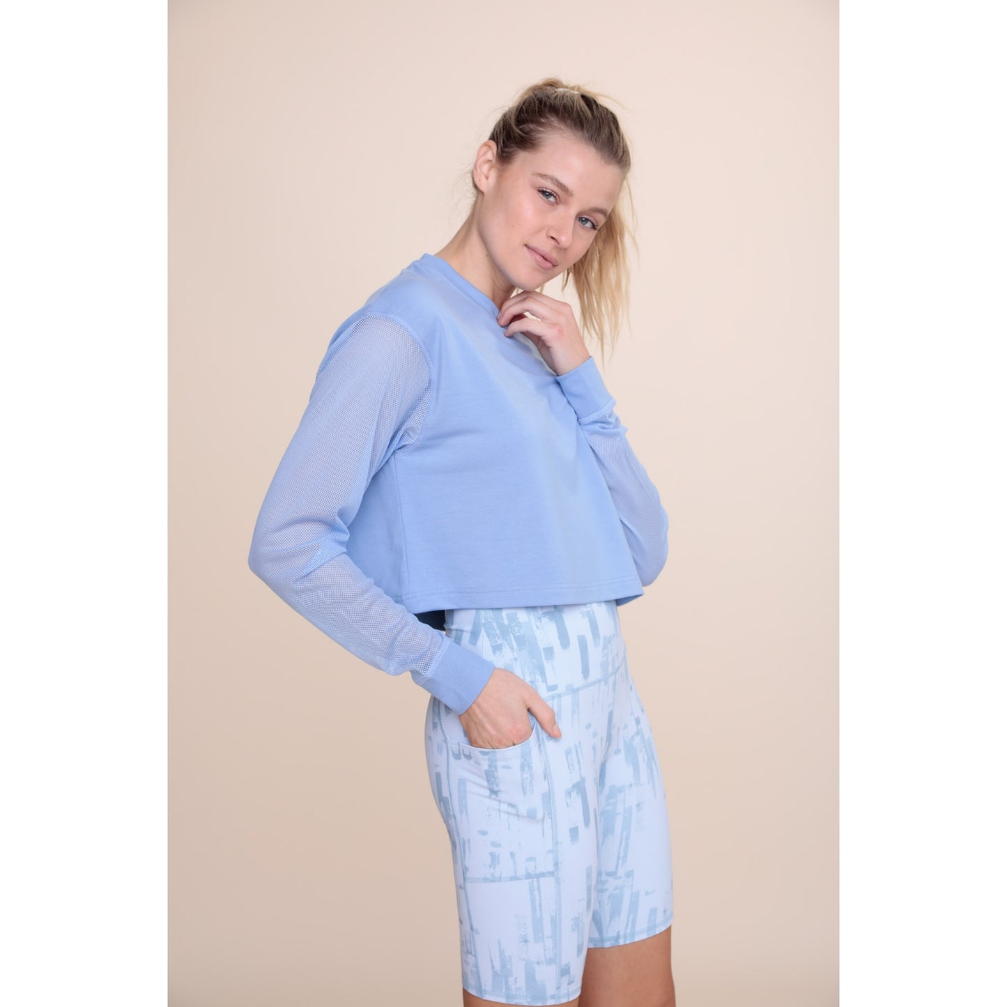 ACTIVE AF long sleeve top in periwinkle