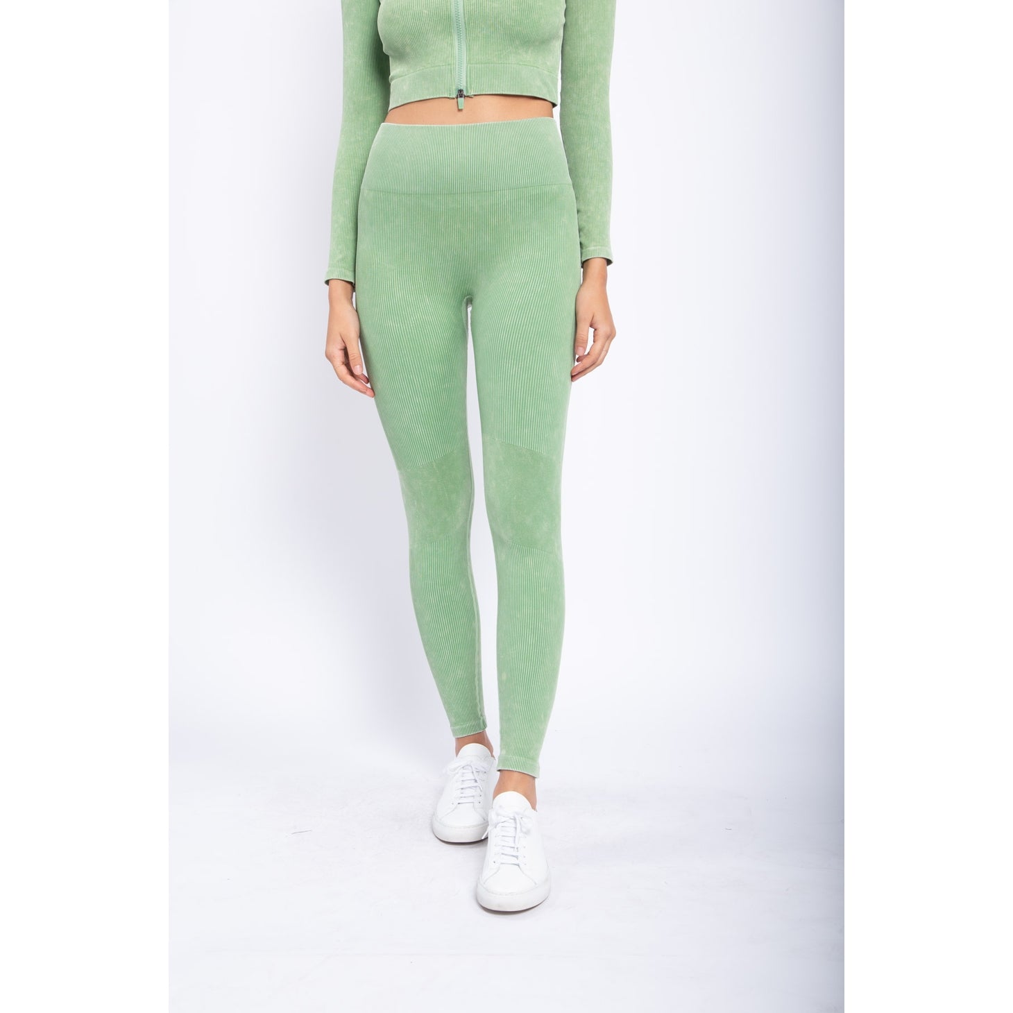 ACTIVE AF seamless ribbed leggings in light green – POP & NOD