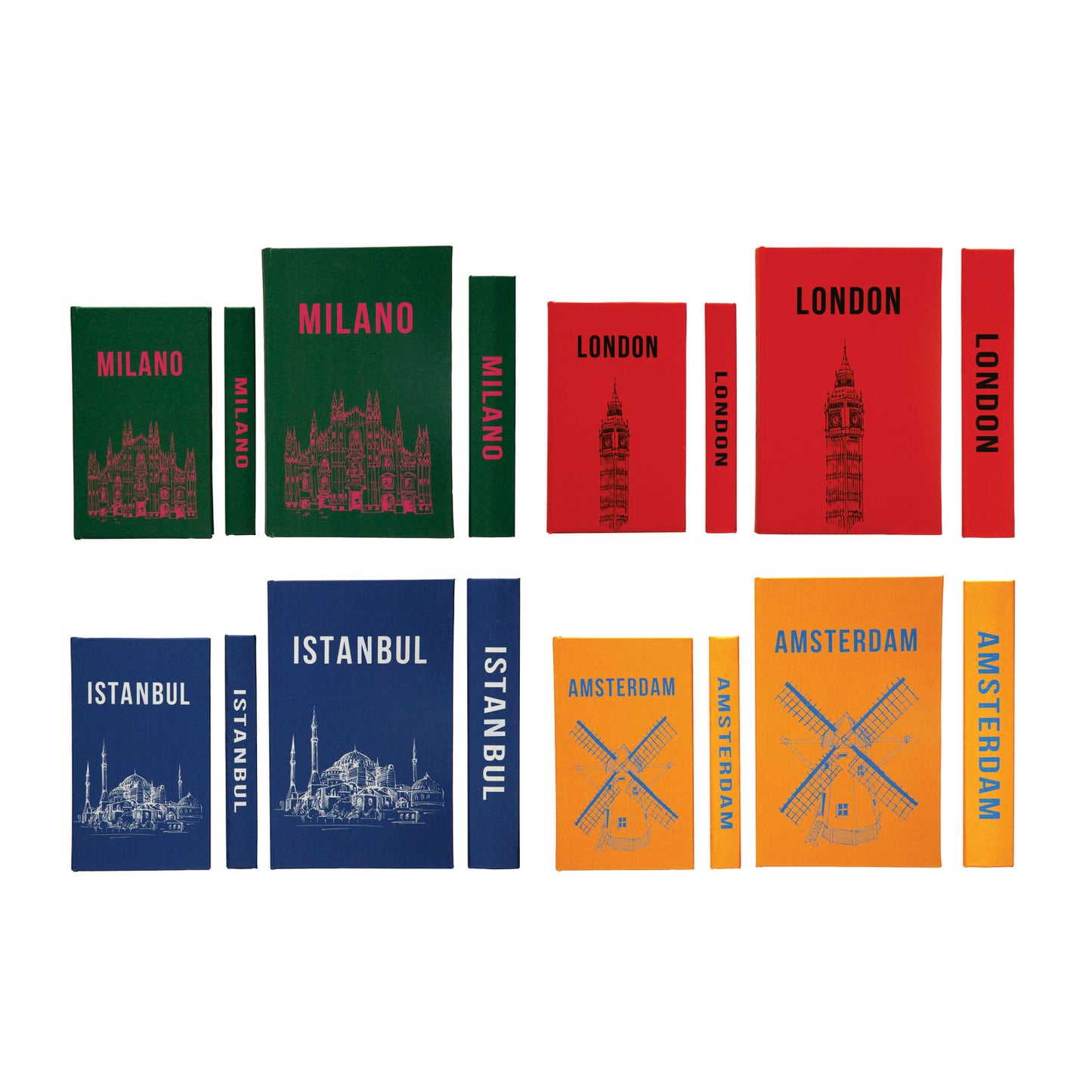 Colorful Canvas Book Storage Boxes - Set of 2