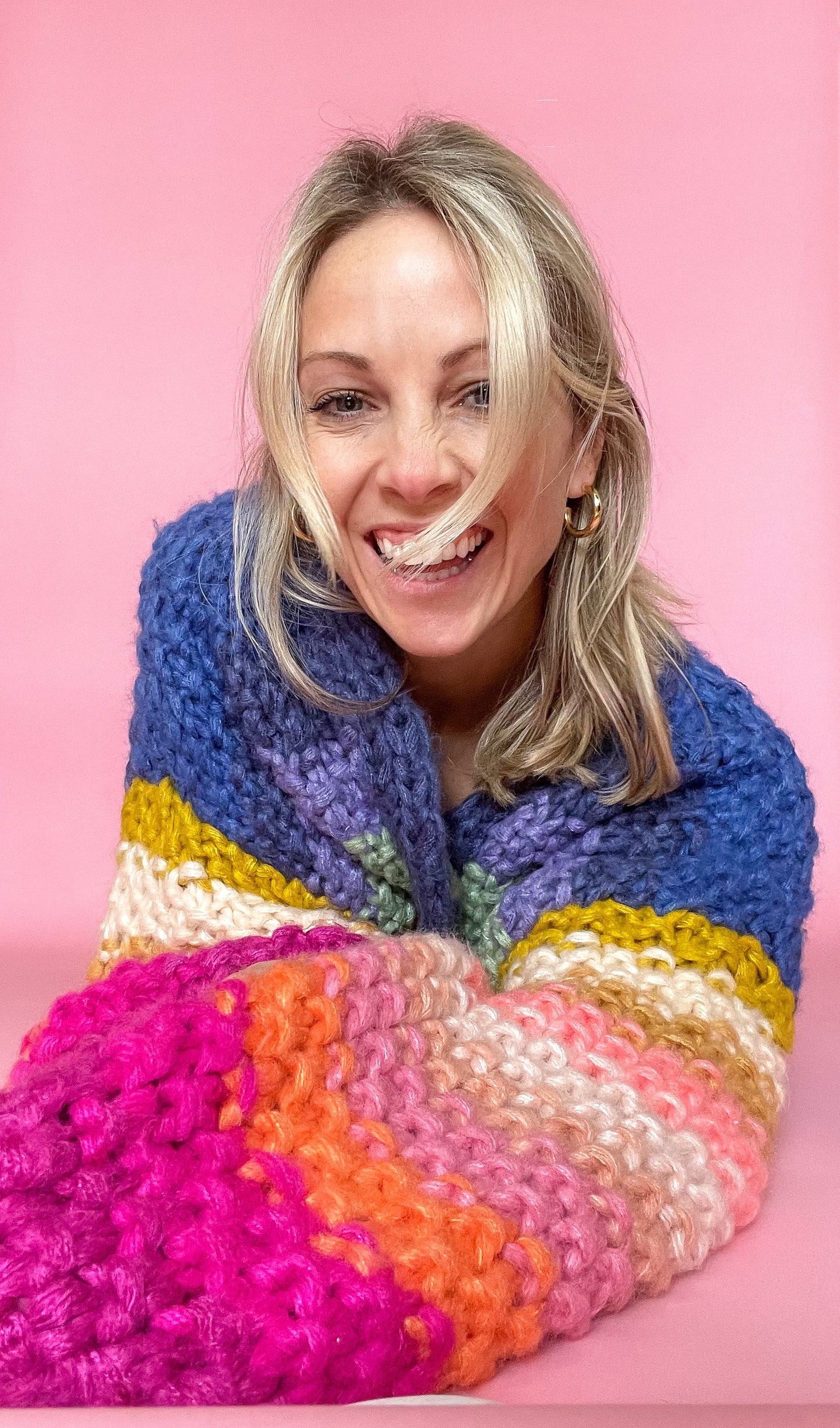 ‘Colorful closet’ hand knit cardigan