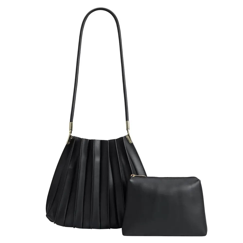 carrie pleated vegan leather bag by melie bianco