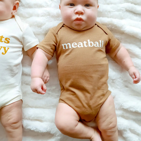 meatball baby onesie