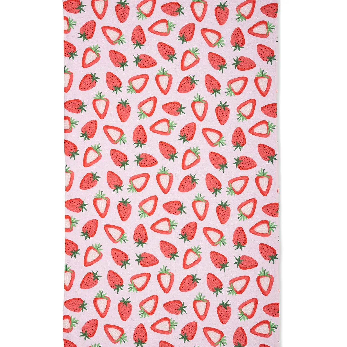 geometry tea towel - sweet strawberry