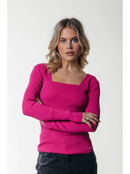 ariel fuchsia knit top