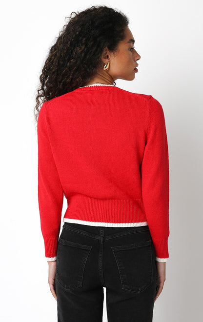 tess cardigan - red