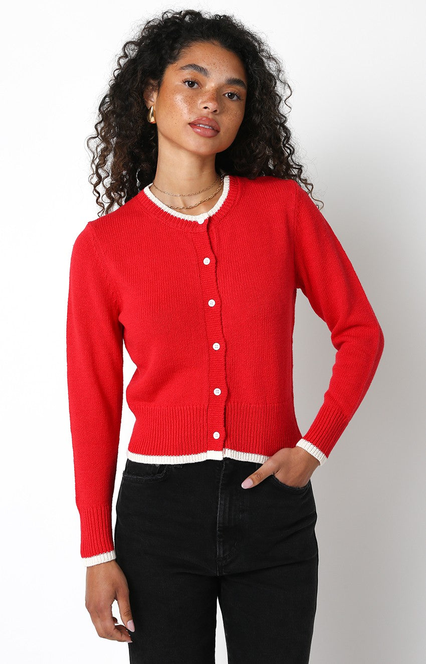 tess cardigan - red