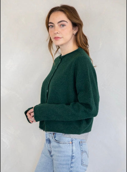 piper cozy cardigan - dark green