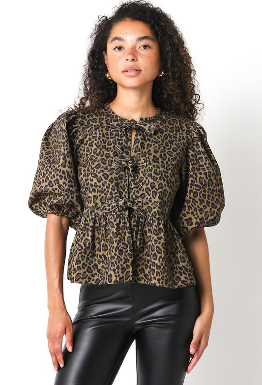 camille leopard print blouse