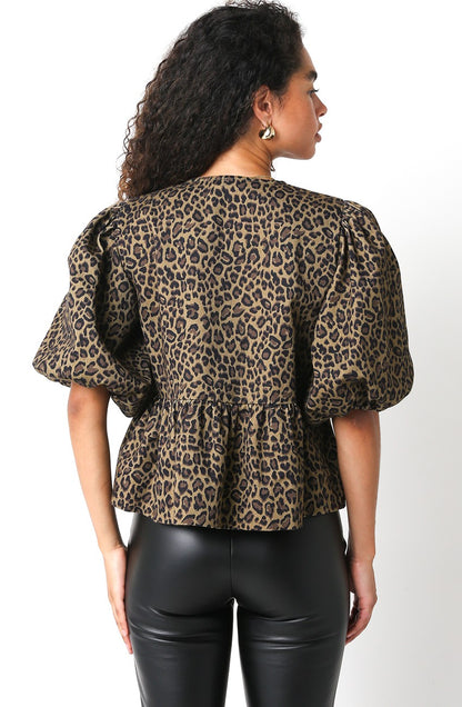 camille leopard print blouse