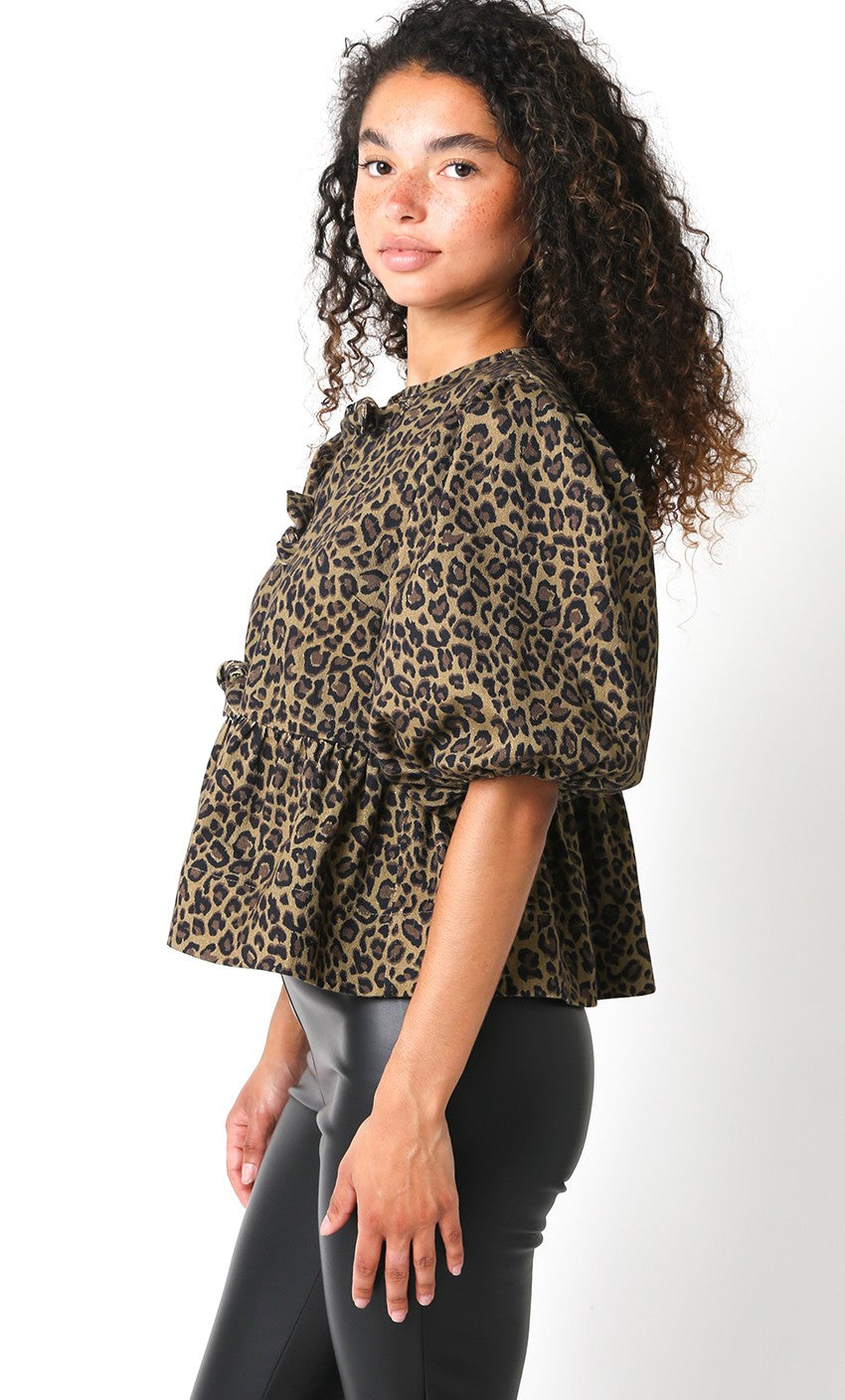 camille leopard print blouse