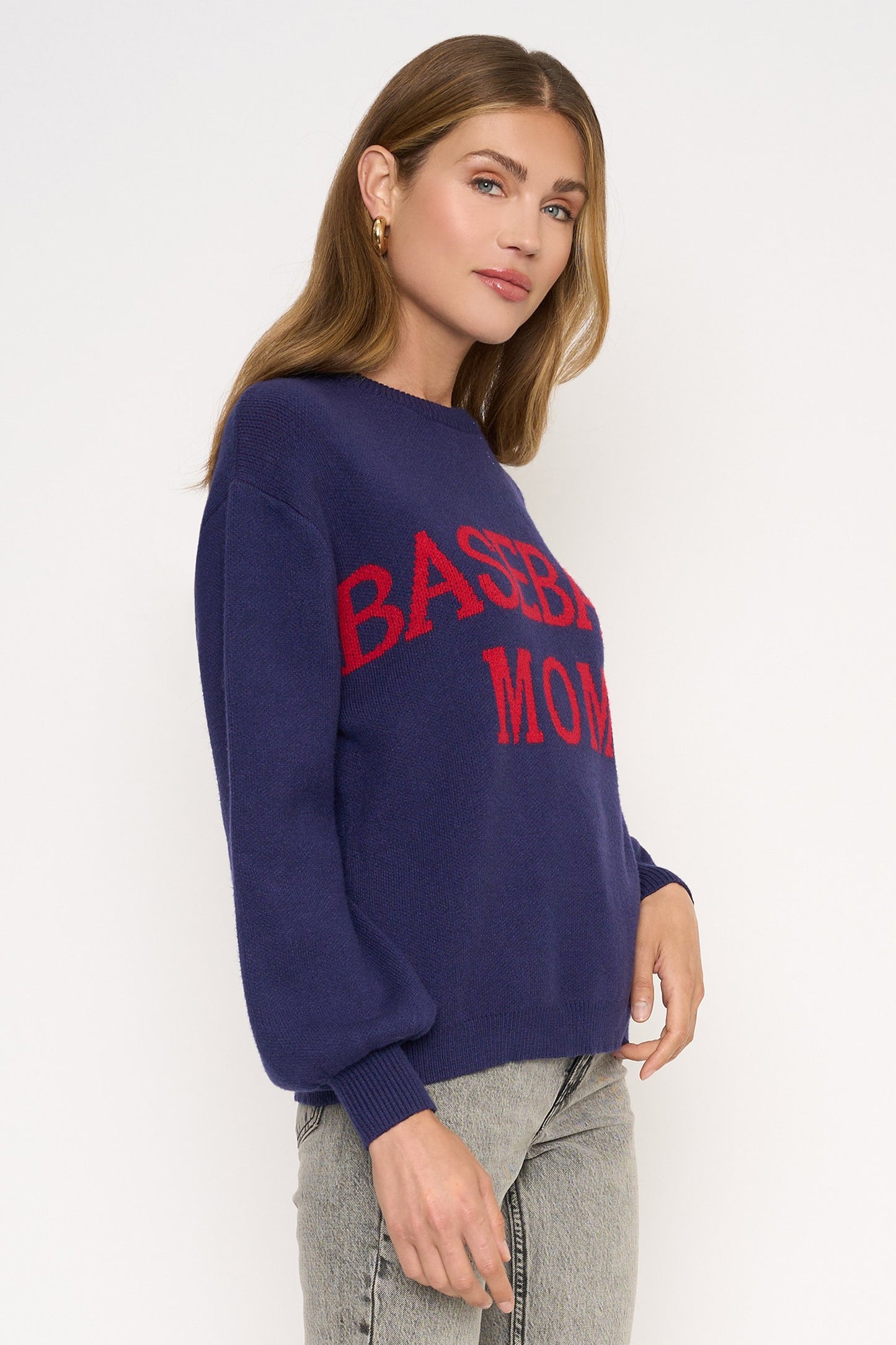 baseball mom crew sweater