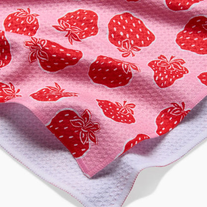 geometry tea towel - strawberry fields