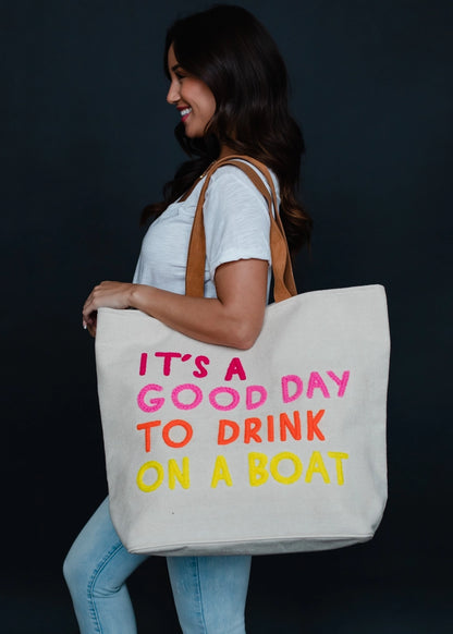 it's a good day extra large tote - cream