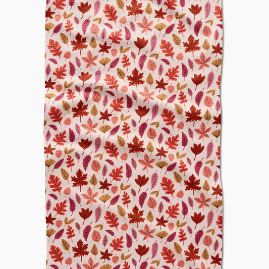 geometry tea towel - fall leaves