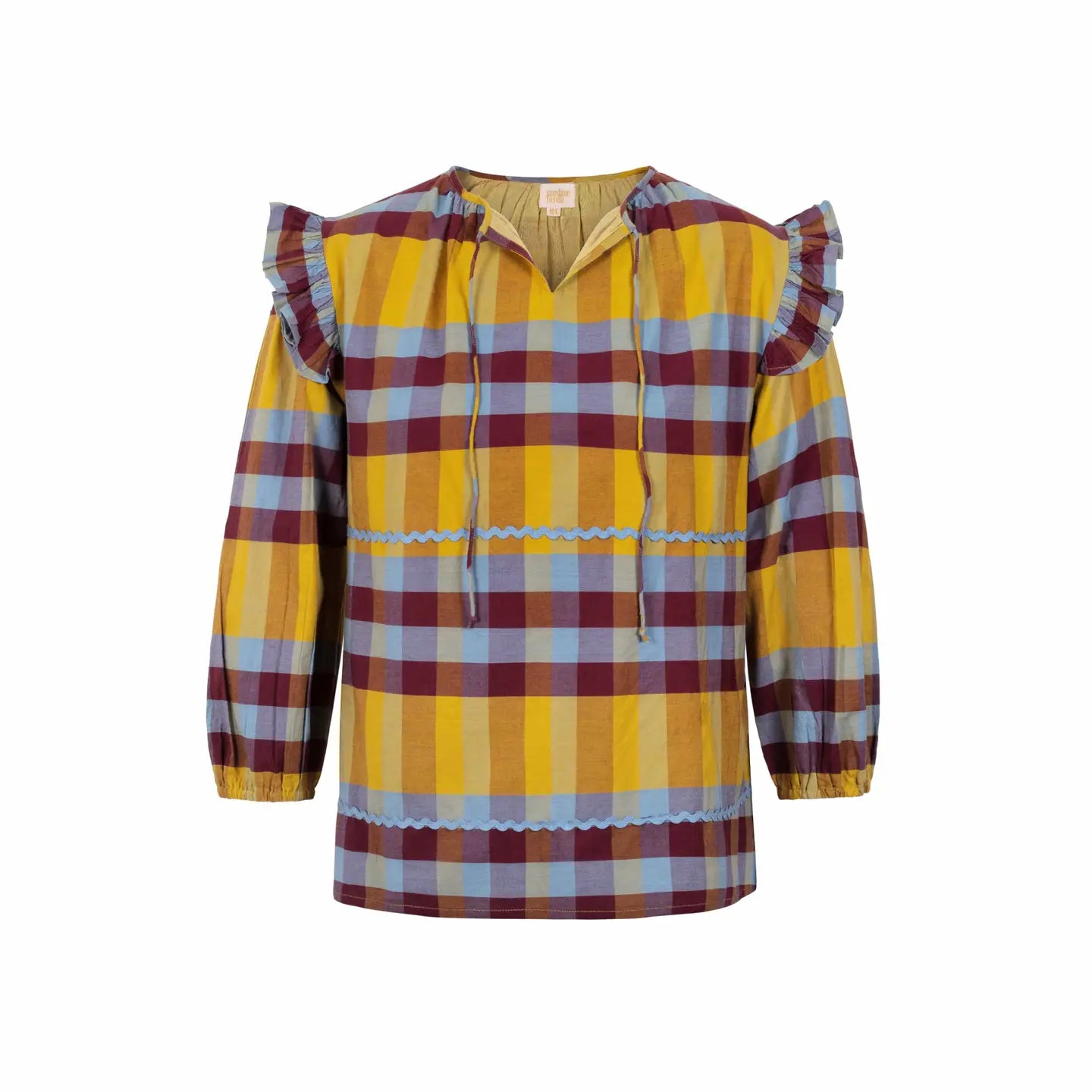 vivi autumn plaid blouse