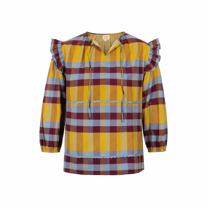 vivi autumn plaid blouse