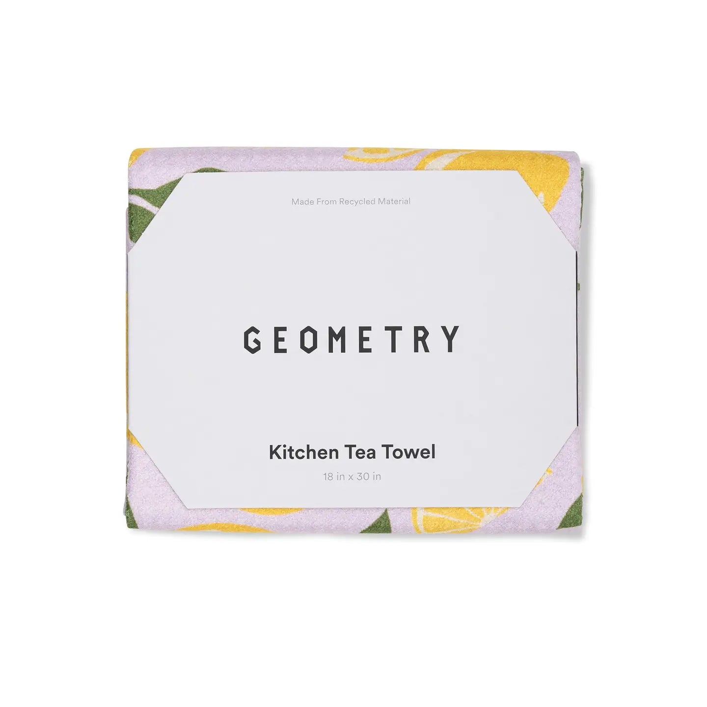 geometry tea towel - sweet lemon