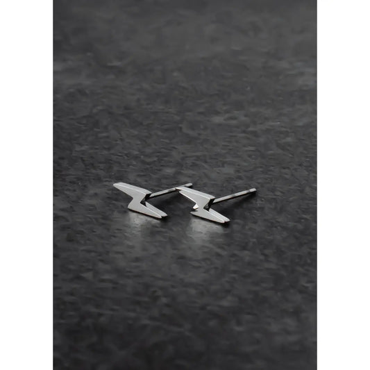 silver lightening bold stud earrings