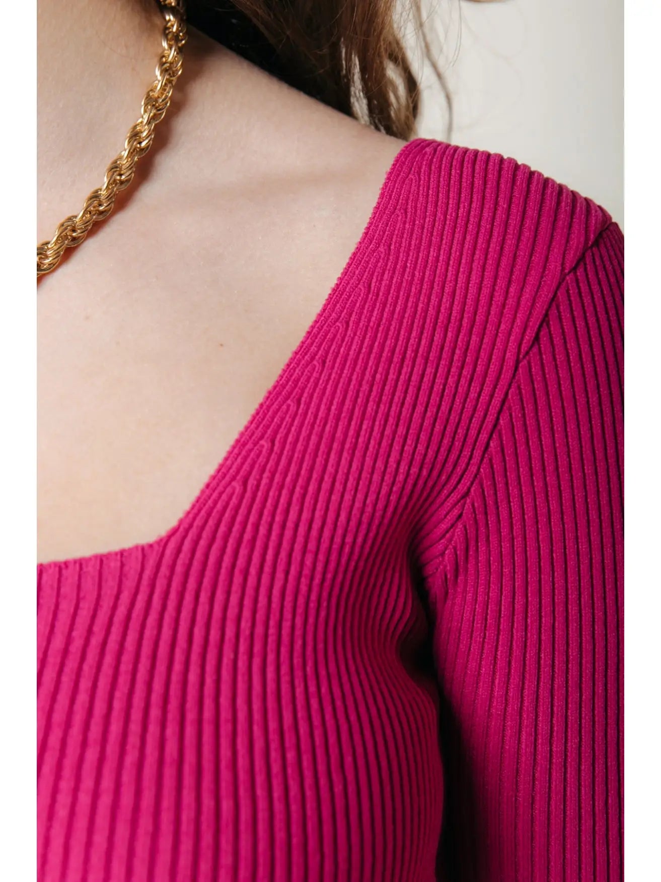 ariel fuchsia knit top